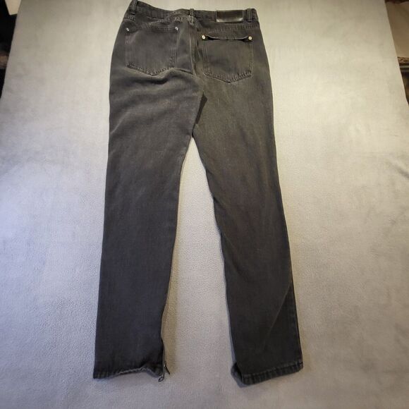 Boohoo Man Mens 32x30 Black Straight Leg Distressed Denim Button Fly - Picture 11 of 12